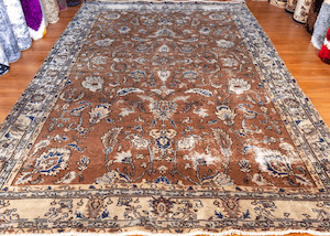 Vintage Hand-Knotted Distressed Turkish Rug