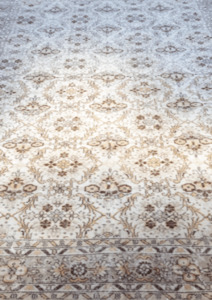 Vintage Hand-Knotted Distressed Turkish Rug