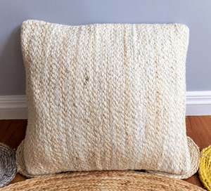 Natural Jute Cushions: White Jute Cushion