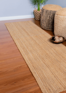 Hallway Runner Rugs: Natural Plain Jute Runner Rug