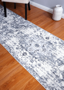 Hallway Runner Rugs: Vintage Style Grey Runner Rug