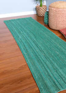 Green Jute Runner Rug