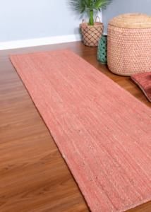 Hallway Runner Rugs: Baby Pink Jute Runner Rug