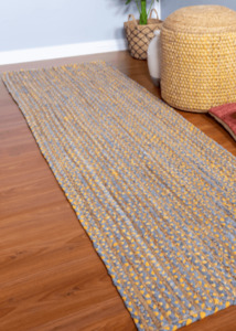 Hallway Runner Rugs: Yellow Grey Jute Runner Rug