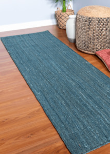 Hallway Runner Rugs: Dark Blue Jute Runner Rug