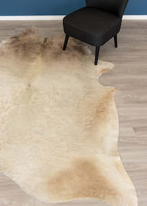 Champagne Cowhide Rug (Size: 240 X 210 CM)