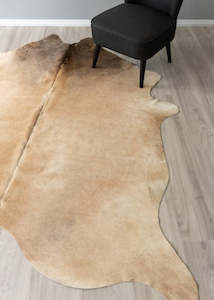 Beige Cowhide Rug (Size: 240 X 210 CM)
