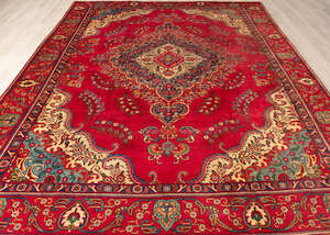 Vintage Tabriz Hand-Knotted Wool Persian Rug (Size: 280 X 390 CM)
