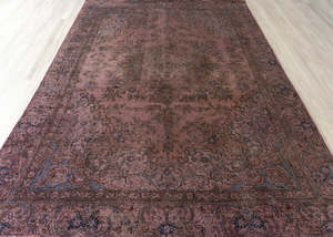 Vintage Overdyed Tabriz Hand-Knotted Wool Persian Rug (Size: 200 X 320 CM)