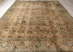 Vintage Tabriz Muted Hand-Knotted Wool Persian Rug (Size: 305 X 400 CM)