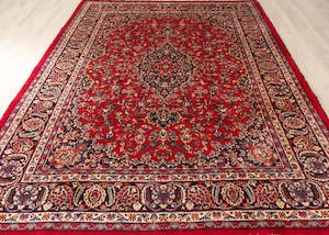 Signed Vintage Mashad Hand-Knotted Wool Persian Rug (Size: 245 X 340 CM)