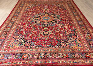 Vintage Mashad Hand-Knotted Wool Persian Rug (Size: 285 X 380 CM)