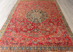 Vintage Mashad Hand-Knotted Wool Persian Rug (Size: 210 X 320 CM)