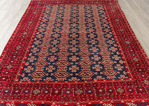 Vintage Baluch Hand-Knotted Wool Persian Rug (Size: 210 X 280 CM)
