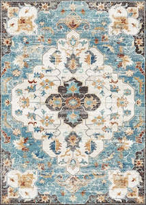 White Rugs: Multi-Colour Vintage Area Rug
