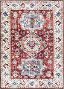 Red Rugs: Geometrical Area Rug