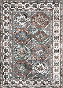 Brown Rugs: Multi-Colour Geometrical Area Rug