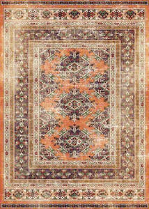 Orange Rugs: Multi-Colour Geometrical Area Rug
