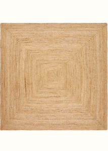 Square Natural Plain Handmade Jute Rug