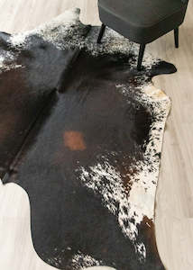 Salt Pepper Tri-Color Cowhide Rug (Size: 230 X 200 CM) CHR1827