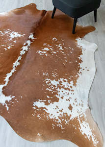 Salt Pepper Brown & White Cowhide Rug (Size: 230 X 210 CM) CHR1901