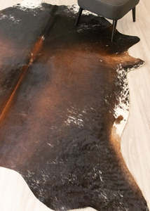 Salt Pepper Tri-Color Cowhide Rug (Size: 260 X 230 CM) CHR2209