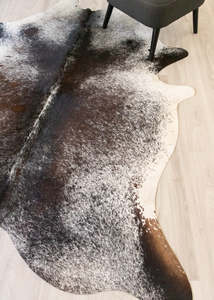 Salt Pepper Tri-Color Cowhide Rug (Size: 230 X 200 CM) CHR2146