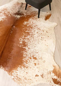 Salt Pepper Cowhides: Salt Pepper Brown & White Cowhide Rug (Size: 240 X 220 CM) CHR2245