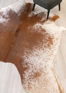 Salt Pepper Brown & White Cowhide Rug (Size: 250 X 210 CM) CHR2137