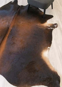 Large Rugs: Reddish Cowhide Rug (Size: 240 X 210 CM) CHR2184