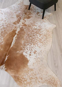 Brown White Salt Pepper Cowhide Rugs: Salt Pepper Brown & White Cowhide Rug (Size: 230 X 180 CM) CHR 2100