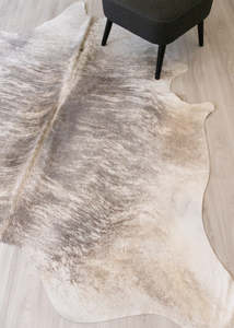 Grey Brindle Cowhide Rugs: (Rare) Grey Brindle Cowhide Rug (Size: 230 X 210 CM) CHR2075