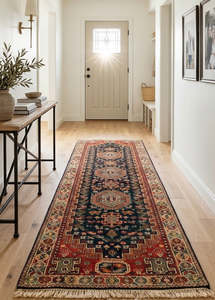 Rugs: Authentic Wool Hand-Knotted Hallway Runner Rug – 76 x 240 cm