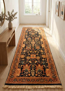 Rugs: Authentic Wool Hand-Knotted Hallway Runner Rug – 80 x 260 cm