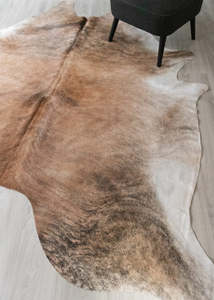 Cowhide Rugs Nz: Light Brindle Cowhide Rug (Size: 270 X 230 CM) CHR2538