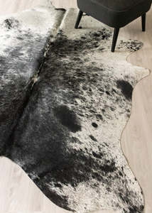 Salt Pepper Cowhides: Salt Pepper Black & White Cowhide Rug (Size: 220 X 190 CM) CHR2444