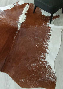 Salt Pepper Cowhides: Salt Pepper Brown & White Cowhide Rug (Size: 210 X 180 CM) CHR2413