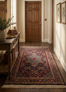Oriental Agra Hand-Knotted Wool Floral Hallway Runner Rug – 94 x 160 CM