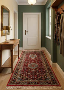 Oriental Agra Hand-Knotted Wool Mahi Hallway Runner Rug – 84 x 200 cm