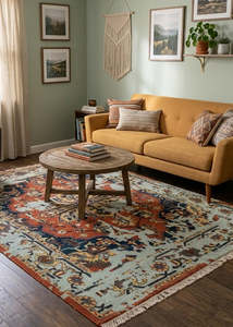 Rugs: Authentic Wool Distressed Hand-Knotted Floral Rug – 160 x 230 cm