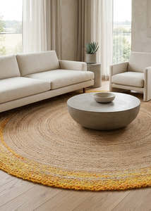 Handmade Designer Jute Round Rug
