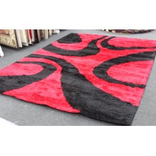 Products: Super soft extra thick kyra opawa designer shaggy rug red &amp. Black 250x350cm