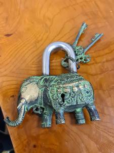 Vintage Objects: BRASS ELEPHANT PADLOCK