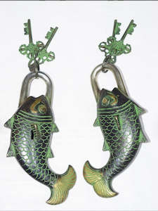 Vintage Objects: BRASS FISH PADLOCK