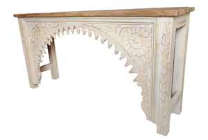 RATRI MANGO WOOD CARVED CONSOLE TABLE