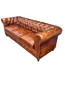 Industrial Furniture: Glasgow Four seater Chesterfield sofa