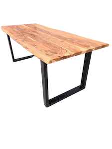 TEXAS LIVE EDGE INDUSTRIAL DINING TABLE