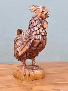 Wooden Statues Carvings: WOOD CARVED ROOSTER