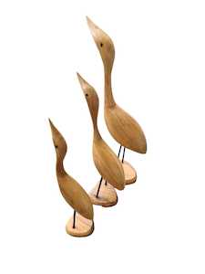 Wooden Statues Carvings: MINIMALIST TEAK  Birds