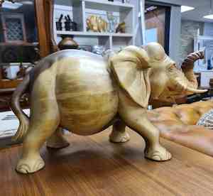 Wooden Statues Carvings: Large Wooden Elephant